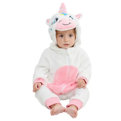 MICHLEY Winter Baby Strampler Mit Kapuze Flanell Cosplay Kleinkind Infant Kleidung Insgesamt Bodys Overall Kostüm Für Kinder Mädchen Junge