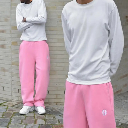 High Street Y2K Hosen Herren Casual Hosen Hoodie Sets Streetwear Gerade Jogginghose Lose Stickerei Hoodie Paar Trendy Anzug.