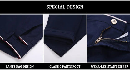 Classic Style Men Spring Summer Thin Casual Pants Fashion Business Cotton Solid Color Office Trousers High Quality Men Trousers.
