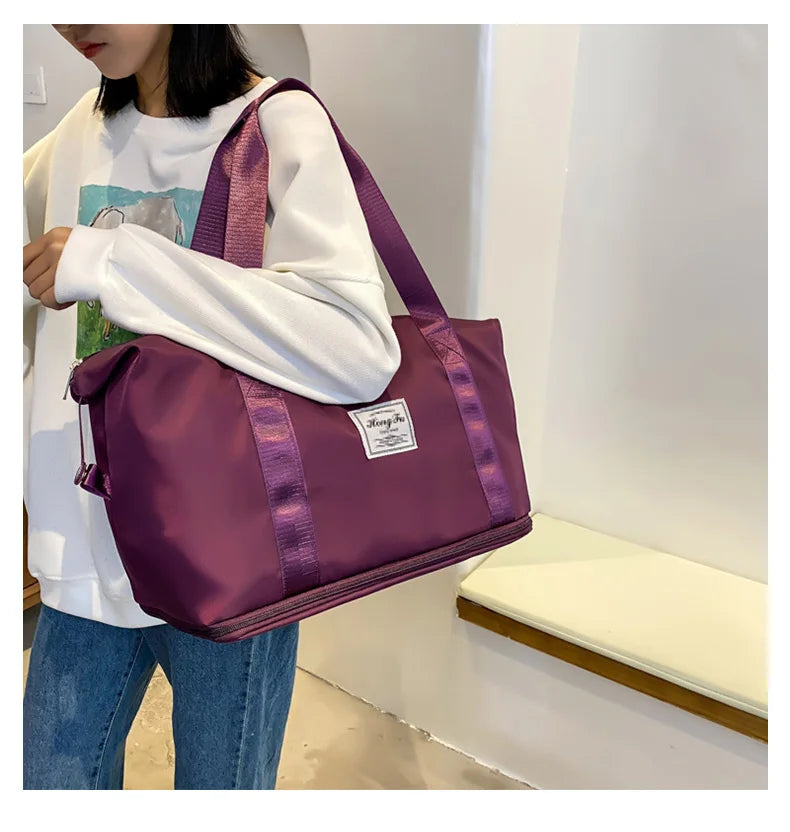 UNIXINU Carry On Travel Duffle Bag Nylon Waterproof Sports Gym Tote Bags for Women Large Capacity Storage Luggage Handbag