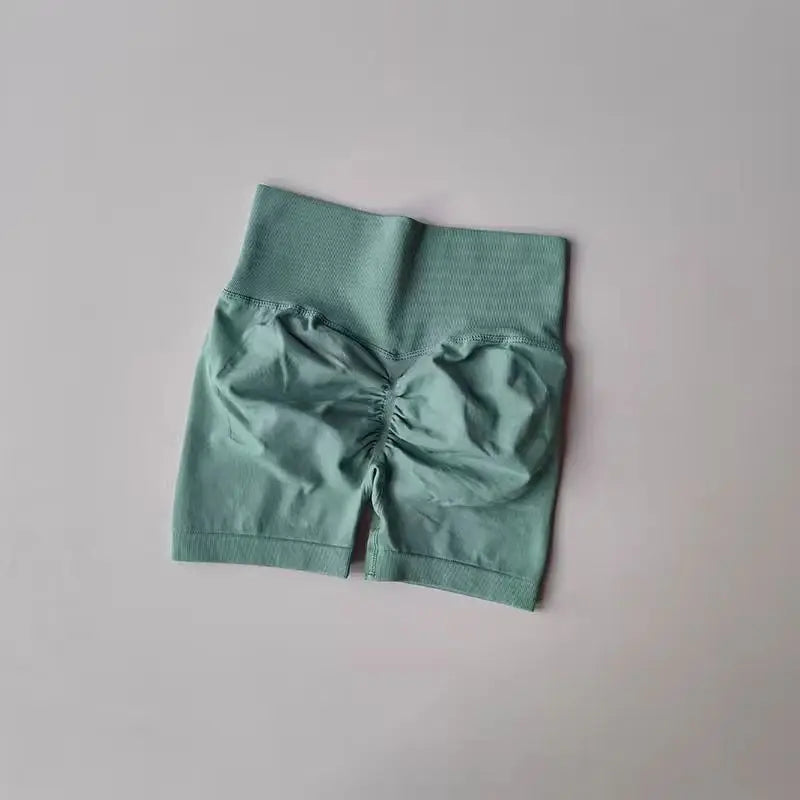 Summer High-Waist Women's Yoga Shorts Breathable Fitness Butt Lift Sports Running Shorts Cycling Push-Up Workout Gym Shorts