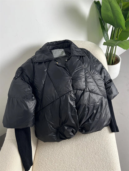 Lose Natürliche Echt Fox Pelz Kragen Mantel Dicke Neue Europäische Mode Weiße Ente Unten Jacke Winter Frauen Warme Luxus Oberbekleidung