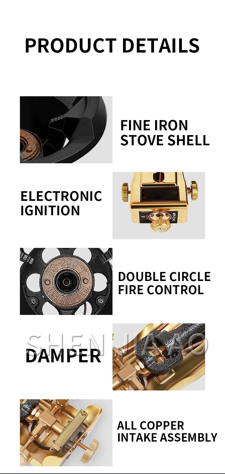 Commercial High-pressure Gas Stove Single-hole High-pressure Liquefied Gas Stove for Hotel Restaurants 8#/10#.