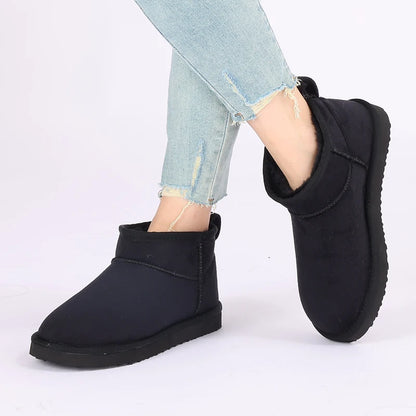 Eyriphy Size: 36-42 New Women's Snow Boots Winter Low-cut Thin Sole Thermal Shoes Gift Boots for Ladies Solid Color Cotton Shoes.