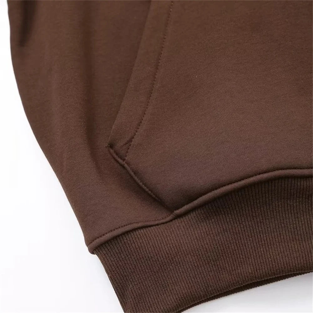 autumn new women's fashionable casual zipper decoration hooded long sleeved sportswear jacket wide leg pants set.