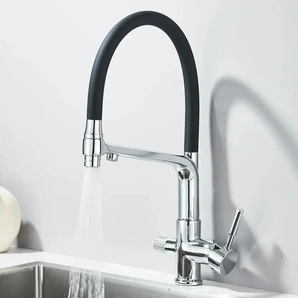 Filter Kitchen Faucet Stream/Shower Mode Water Outlet 360 Rotate Deck Mount Tap Drinking Water Flexible Sprayer Crane
