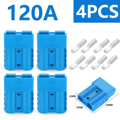 4Pcs Anderson Plug 50A/120A Anderson Connector Power 2 Pin Battery Charging Plug Connector.