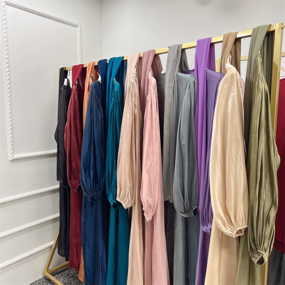 Ramadan Eid Gray Kimono Abaya Damen Dubai Muslim Modest Dresses Islam Prayer Clothes Women Kebaya Kaftan Robe Musulmane Femme.