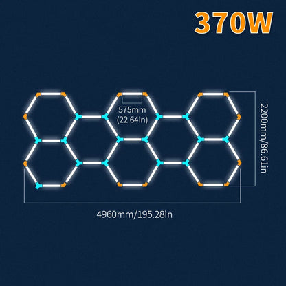 LED Honeycomb Lamp Barbershop Light Hexagon Lights Lamp AC85-265V Led Tube Ceiling Lighting For Car Detailing Workshop