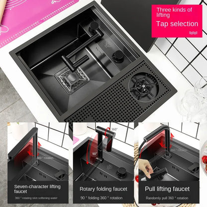 55 cm x 45 cm Küchenspüle Nano 304 Edelstahl Gemüsewaschbecken Einzelwaschbecken Waschbecken Waschbecken Verstellbarer Klapphahn