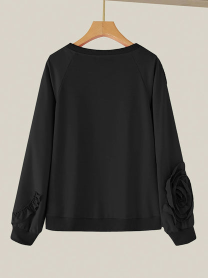 ZANZEA Plus Größe Frauen Solide Sweatshirts Herbst Rüschen Nähte Tops Vintage Oansatz Lässige Mode Lange Puff Sleeve Pullover.
