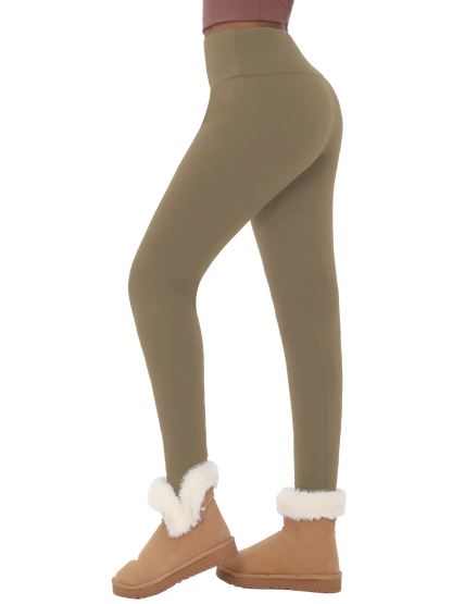 Womens Thermal Fleece Lined High Waisted Leggings. Workout Winter Warm Thick Tights Soft Yoga Pants