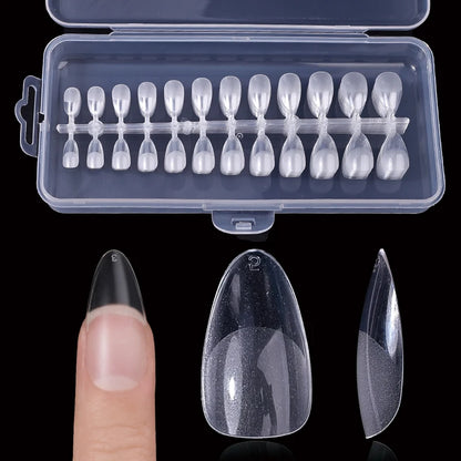 Fake Nail Press on Tips for Nails Extension Full False Acrylic Finger Short Artificial American Capsules Long Soft Gel Almond.