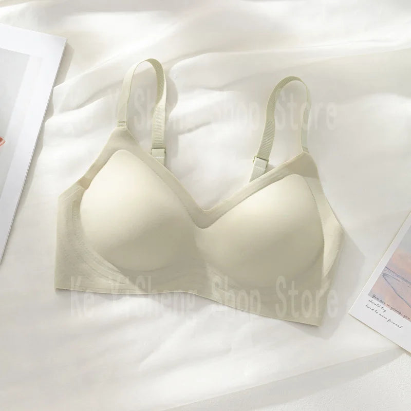 Small breast seamless bra Women's small breast push-up comfortable non-underwire soft support closed breast bra