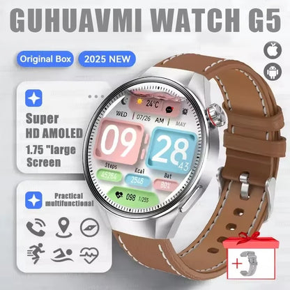 2025 New Originl Watch G5 PlUS Smart Watch 1.75" HD AMOLED Screen GPS track Heart Rate Bluetooth Call Compass Smartwatch for Men