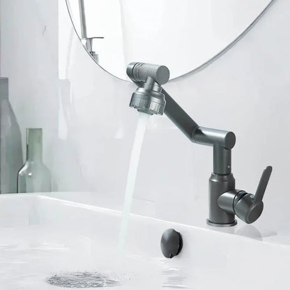 Basin Faucet 360° Rotate Bathroom Sink Mixer Cold Hot Tap Height Adjusted Multi Function Nozzle