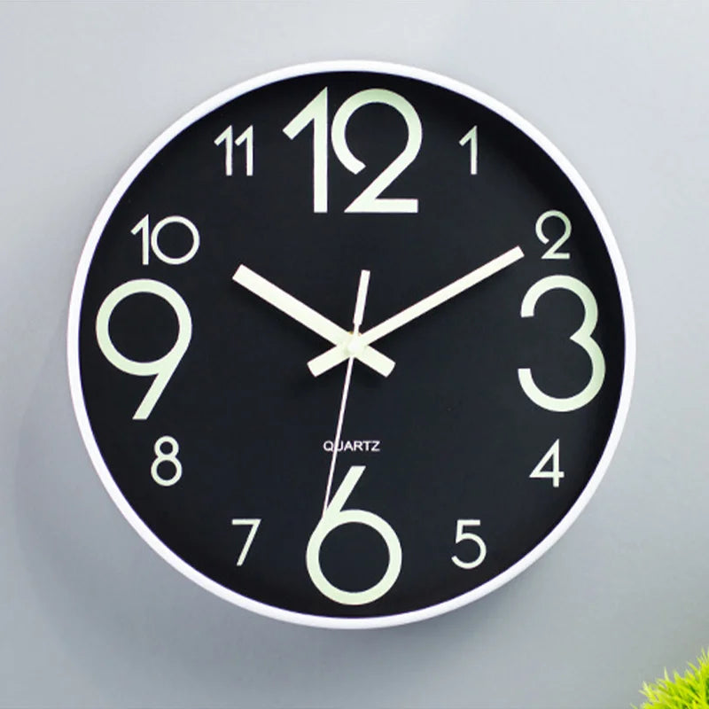 12 Zoll leuchtende Wanduhr einfache leuchtende Digitaluhr europäische DIY stille Wanduhr Studie Wohnzimmer Wanda uhren