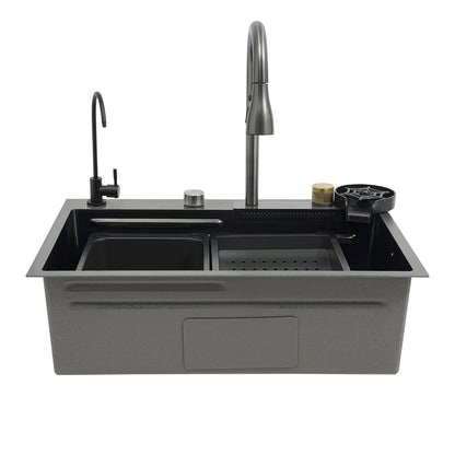 Edelstahl Rechteckige 68*45*21 cm Küche Waschbecken Große Single Slot Wasserhahn Set Seifenspender Tasse Waschmaschine