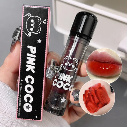 Dark Black Mirror Water Lip Gloss Moisturizing Juice Glass Tea Brown Red Lipsticks Lasting Non-stick Cup Korean Makeup Cosmetics.
