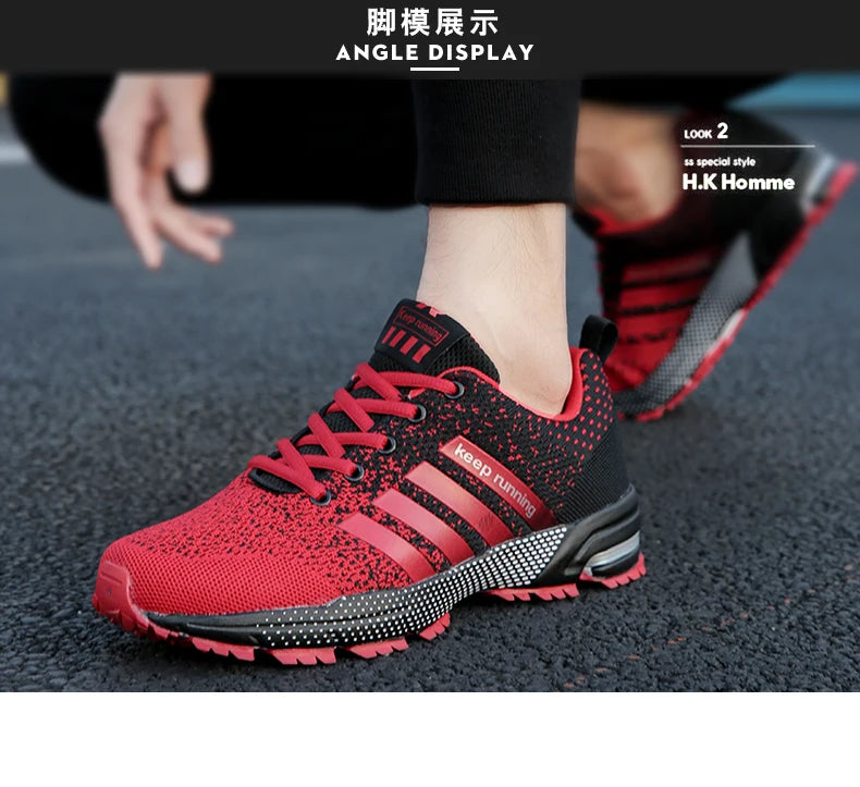 New fashionable plus-size men's casual sports shoes, walking and running shoes, tennis vulcanized men's shoes