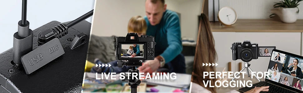 NBD 48MP Digital Cameras for Photography with WiFi & App Control,4K Autofocus Vlogging Camera , Anti-Shake,  Dual Batteries.