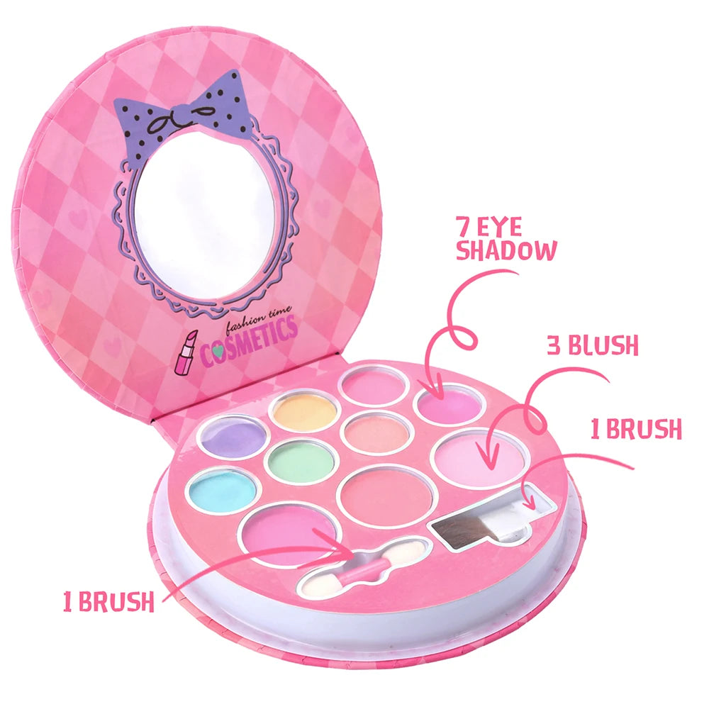 Princess Make Up Box Play House Toy Girls, Eye Shadow Makeup Cosmetics Handbag, Birthday Christmas Gift for Kids Party Cosplay.