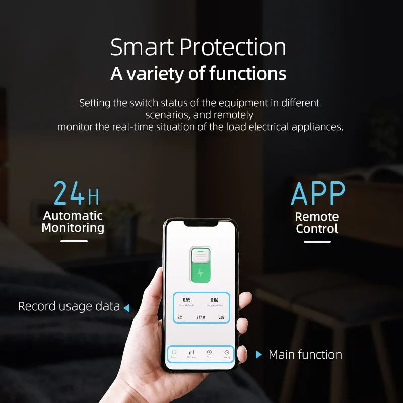 Tuya WiFi Smart Circuit Breaker 1P 63A DIN-Schiene für Smart Home Drahtlose Fernbedienung WiFi Schalter durch APP TONGOU.