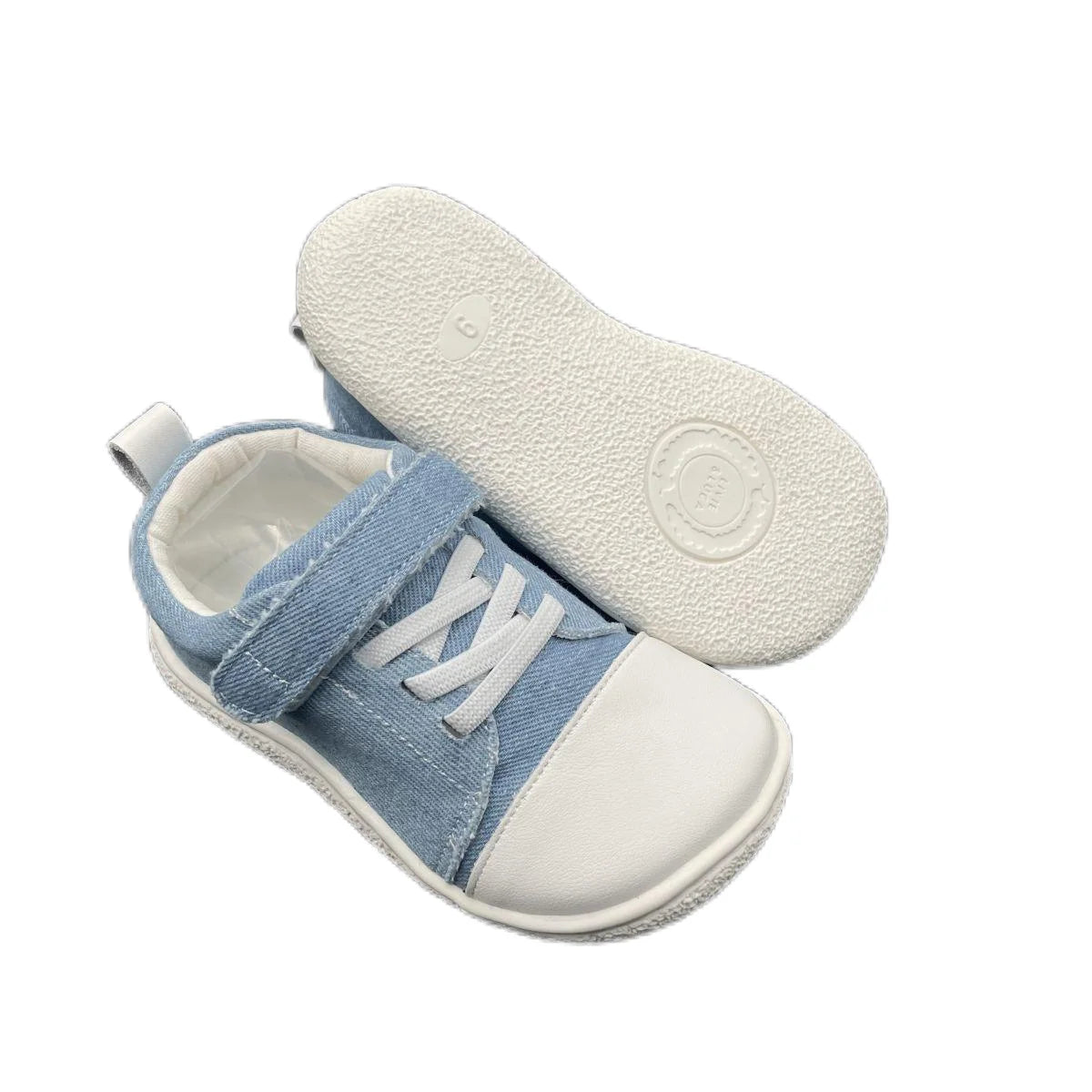 Tipsietoes New 2025 Genuine Leather Shoe For Girls And Boys Kids Barefoot Sneaker Light Weight Minimalist Elastic Double Strape.