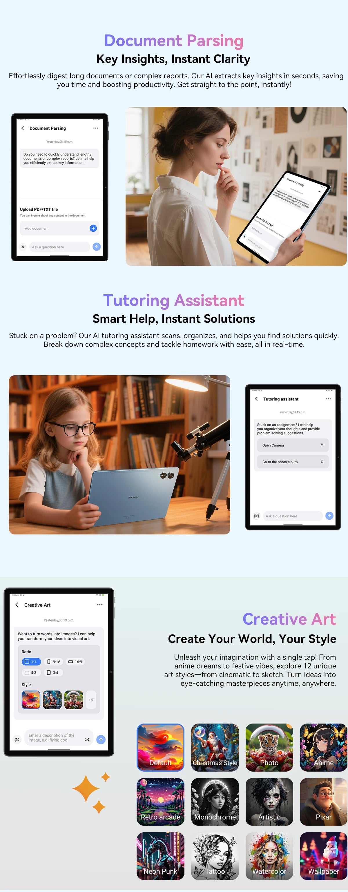 2025 Blackview MEGA 3 Tablet Android 15 Pad 12.1" 2.5K 90Hz Display 12GB 256GB 8800mAh Tablets PC 33W Fast Charging 50MP Camera.