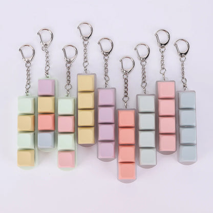 Keyboard Caps Toy Press Stress Relief Fidget 4 Key Button Keycaps Fidget Keychain Keyboard Keychain Toys Finger Keyboard Key Toy.