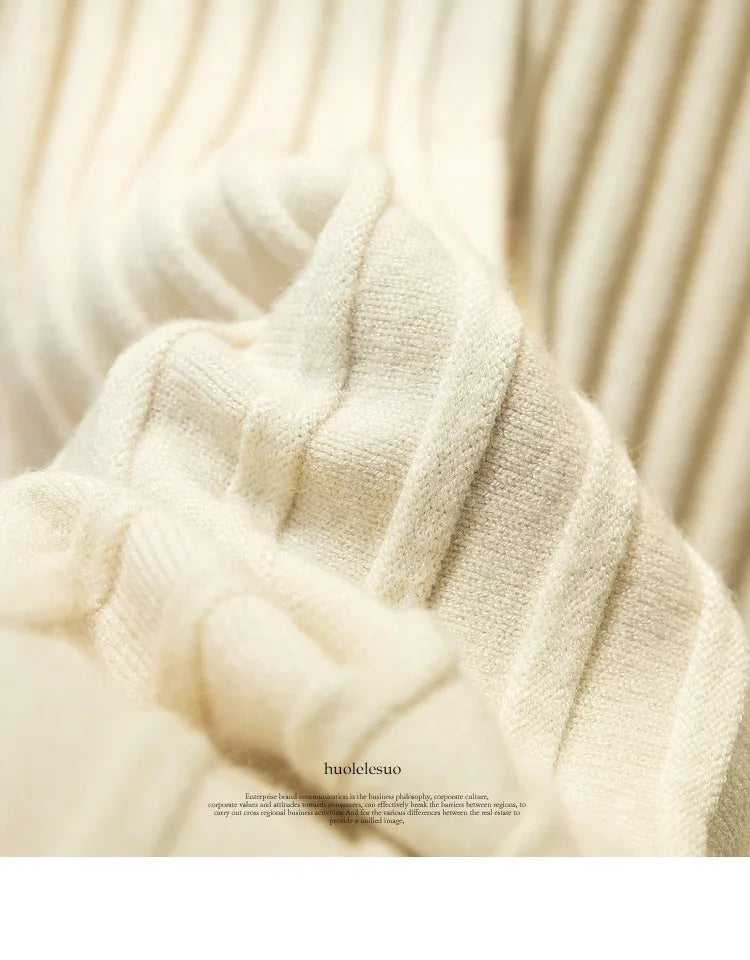 2025 Brand Designer Women Autumn Winter Thick Elegant Chic Solid Pleated Skirt High Waist Luxury Fashion With Elastic Female.