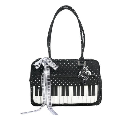 Fashion Polka Dot Ladies Piano Bag New Style Niche Underarm Shoulder Bag Sweet Personality Piano Backpack Women's Bag Square Bag