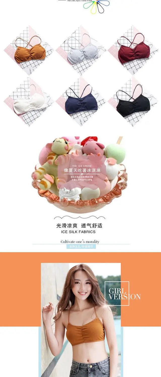 3pcs Womens Top Cross Strap Sports Bra Thin Push Up Sport Bra Yoga Gym Crop Tops Brassiere Fitness Breathable Girls Student Bras.