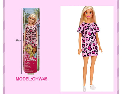 Original Mattel Barbie Fashionistas Doll Music Star Blonde Hair Bjd with Accessories Toys for Girls Collection Educational Props.