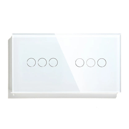 BSEED Touch-Schalter, 1/2/3 Gang, 1-Wege-Wandlichtschalter, blaue LED-Hintergrundbeleuchtung, Glas, Sensorbildschirm, Heimschalter, Weiß, EU-Standard