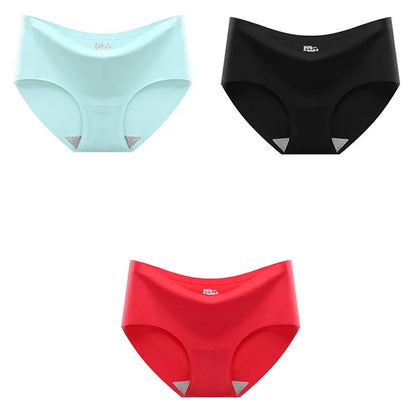 9 Pcs/Lot Seamless Women's Panties Solid Color Middle Waist Briefs Sexy Underwear for Girls And Women.