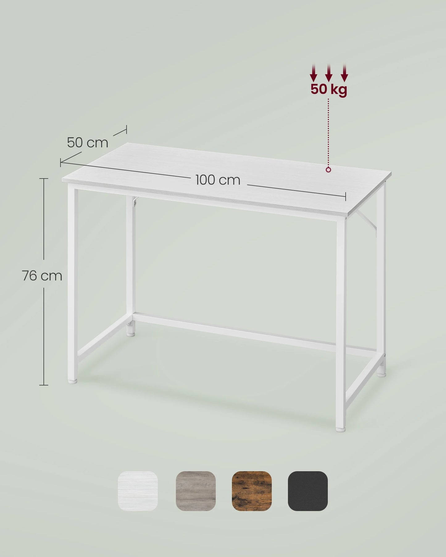 VASAGLE Schreibtisch, Kleiner Computertisch, Bürotisch, für Arbeitszimmer, Schlafzimmer,moderner Stil, Metallgestell