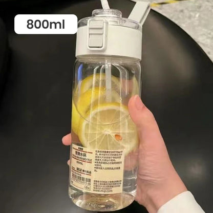 Plastic Water Bottle Water Cup with Lifting Rope Simple Large Capacity Leakproof Drop Resistant and Transparent Water Bottle.