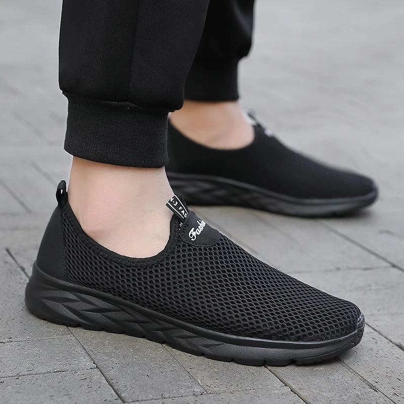 YRZL Sneakers Men Summer Casual Shoes Men Mesh Breathable Outdoor Non Slip Sports Shoes Slip on Loafers for Men Pius Size 39-46
