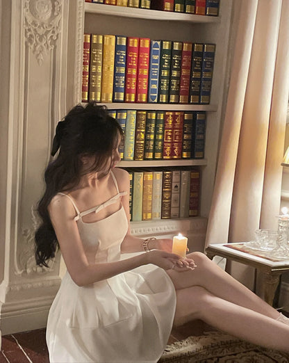 Sommer y2k Spaghetti träger Abend party Kleider solide elegante ärmellose sexy A-Linie kurzes Kleid ein Stück Vestido Mujer