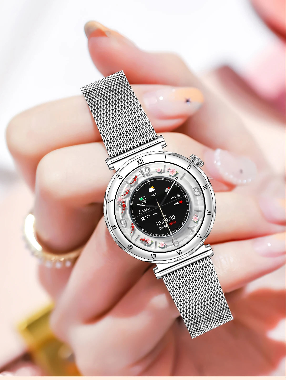 LIGE Luxury 1.19” AMOLED Screen Smart Watch Women Health Monitor Women's Wristwatch Bluetooth Call Waterproof Ladies Smartwatch