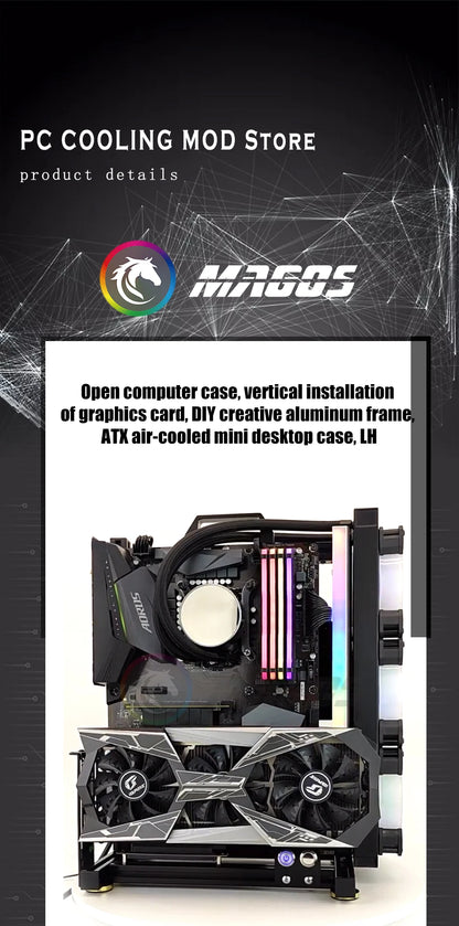Open Computer Chassis DIY Creative Aluminum Frame Air Water Cooler 360 MOD ATX/ ITX / MATX Frame Desktop Case.