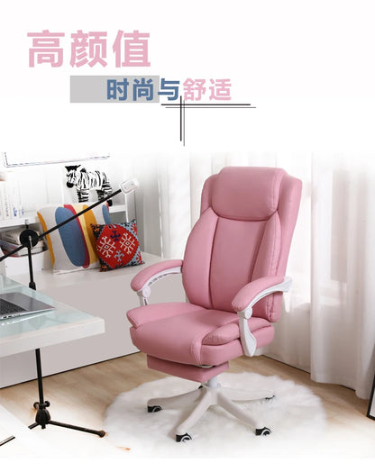 Elektrischer bequemer Bürostuhl, rosa, für Mädchen und Erwachsene, günstiger Liegestuhl, ergonomischer Sessel, Cadeira De Escritorio-Möbel