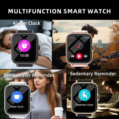 1.83'' Waterproof Smart Watch with Message Answer Call Sleep Monitoring Sports Pedometer Information Alerts For iPhone Android.