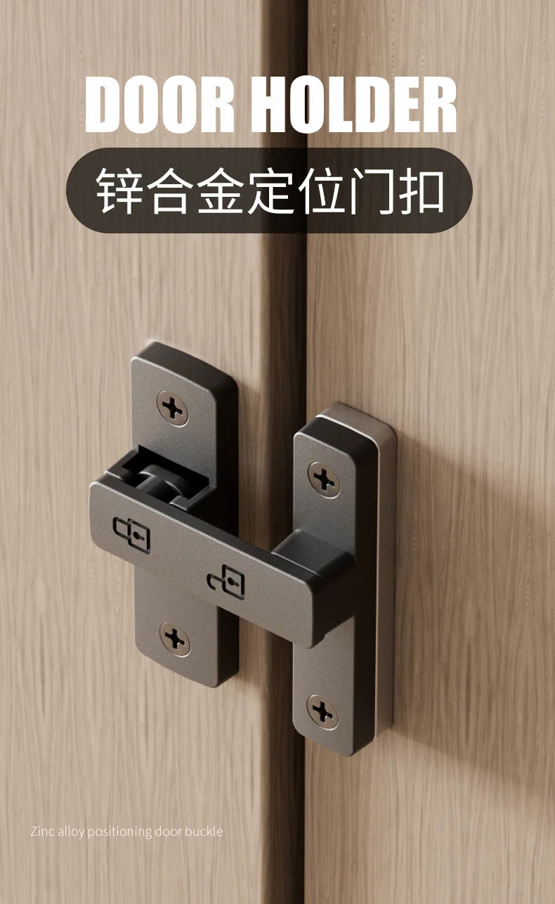Riegel Riegel Indoor Non-Punch Türschloss Badezimmer Schiebetür Schnalle Schiebetür Snap Altmodische oberflächenmontierte Zimmertür
