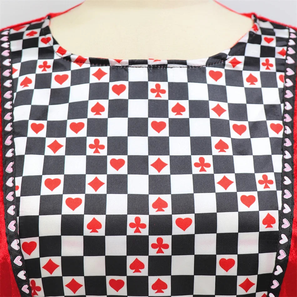 Kind Königin Der Herzen Rolle Spielen Prinzessin Kleid Alice Poker Cosplay Kostüm Mädchen Halloween Bühne Leistung Geburtstag Party Kleidung.