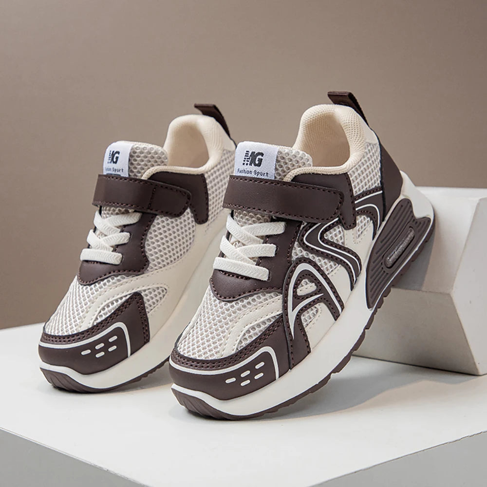 Autumn Children's Sport Shoes PU Leather Teenager Kid's Sneakers Anti-slippery Trend Fashion Girl's Sneakers Boy Running Shoes