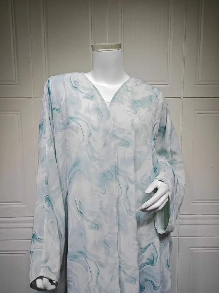 Ramadan Open Modest Kimono Abaya Damen Dubai Muslim With Hijab Islam Women Caftan Moroccan Kebaya Kaftan Robe Femme Musulmane.