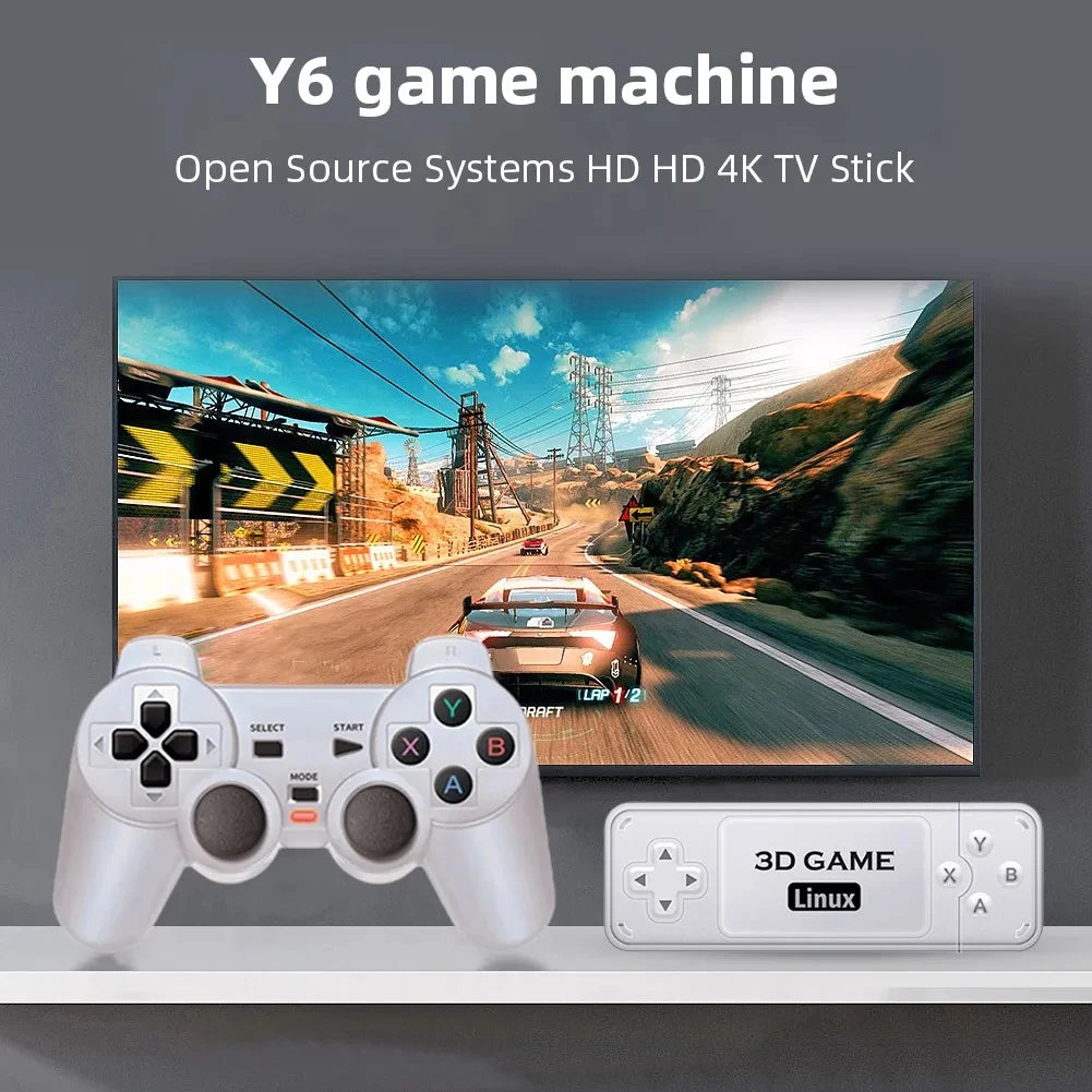BOYHOM Y6 Retro Game Console 4K 60fps HDMI Output Low Latency GD10 TV Game Stick Dual Handle Portable Home Game Console for GBA.