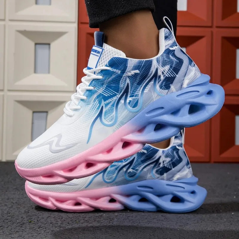 Unisex Running Shoes Men Women Lightweight Mesh Breathable Comfortable Flat Soft Tennis Shoes Summer Lace-up Sneakers Man.